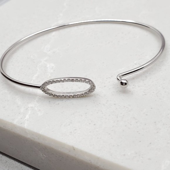 Bracelet with Hook Closure with CZ Charm - Picture 3 of 6